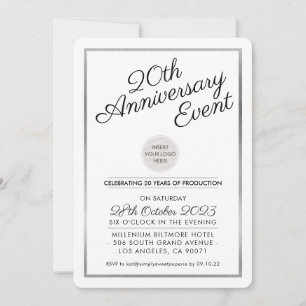 FIRMA ANNIVERSARY PARTY Modernes Business Silber Einladung