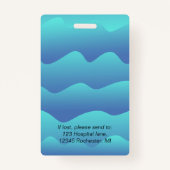 Firma ID Mitarbeiter Foto Logo blaue Wellenbezeich Ausweis (Rückseite)