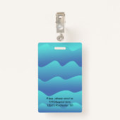 Firma ID Mitarbeiter Foto Logo blaue Wellenbezeich Ausweis (Rückseite mit Klammer)