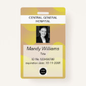 Firma ID Mitarbeiter Foto Logo Gelbe Wellenbezeich Ausweis (Vorderseite)