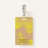 Firma ID Mitarbeiter Foto Logo Gelbe Wellenbezeich Ausweis (Rückseite mit Klammer)