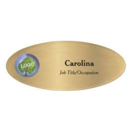 Firma Magnetic Oval Gold Namenschild