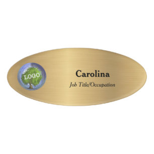 Firma Magnetic Oval Gold Namenschild