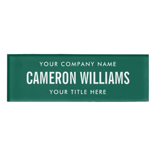 Firma, Name und Titel Wald grün magnetisch Namenschild (Vorderseite)