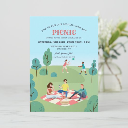 Firma Picnic Einladung (Stehend Vorderseite)