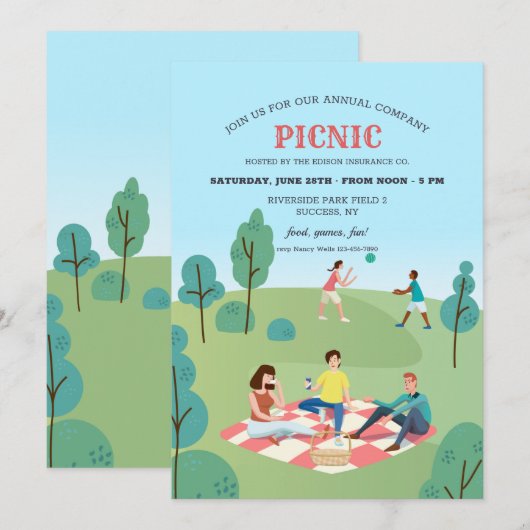 Firma Picnic Einladung (Vorne/Hinten)