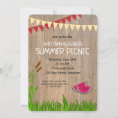 Firma Summer Picnic Rustic Einladung (Vorderseite)