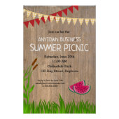 Firma Summer Picnic Rustic Einladung Poster (Vorderseite)