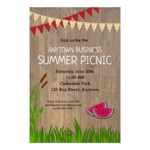 Firma Summer Picnic Rustic Einladung Poster