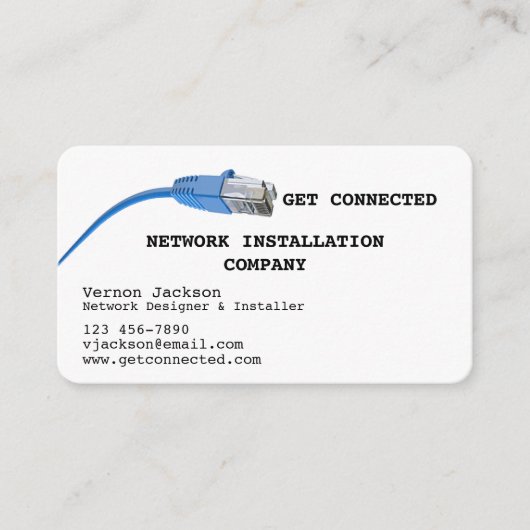 Firma zur einfachen Netzwerkinstallation Visitenkarte (Vorderseite)