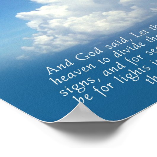 Firmament, Blue Sky Genesis 1:14-15 Print Poster (Ecke)
