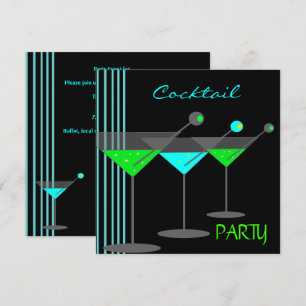 Firmen-Cocktailparty-Getränke Martini Blau Grün Einladung