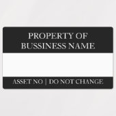 Firmen Eigentum Schwarz Corporate Asset Etikett (Design 2)