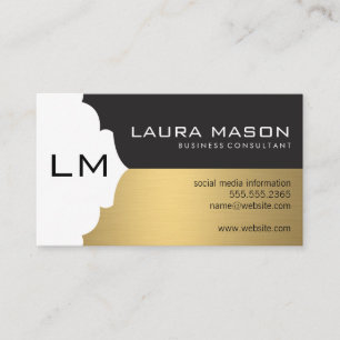 Firmen-Gold-Schwarz mit Monogramm Visitenkarte