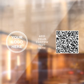 Firmen-Logo QR-Code Weiße Schrift Horizontal Fensteraufkleber (Blatt 2)