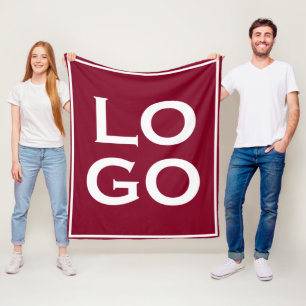 Firmen- oder Geschäftslogo auf Burgunderrot Fleecedecke