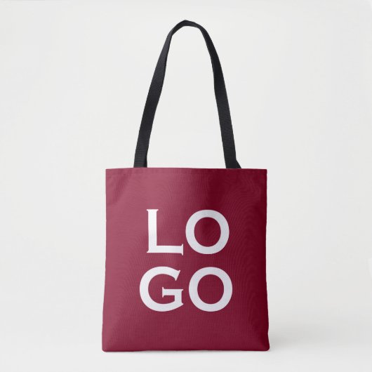 Firmen- oder Geschäftslogo auf Burgunderrot Tasche (Vorderseite)