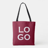 Firmen- oder Geschäftslogo auf Burgunderrot Tasche (Rückseite)