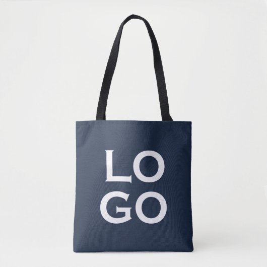 Firmen- oder Geschäftslogo auf Navyblau Tasche (Vorderseite)