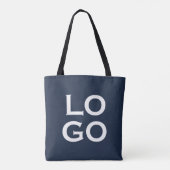 Firmen- oder Geschäftslogo auf Navyblau Tasche (Rückseite)