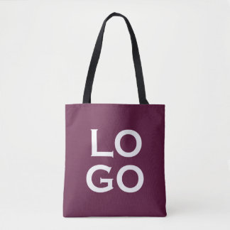 Firmen- oder Geschäftslogo auf Pflaumenlila Tasche