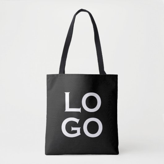Firmen- oder Geschäftslogo auf Schwarz Tasche (Vorderseite)