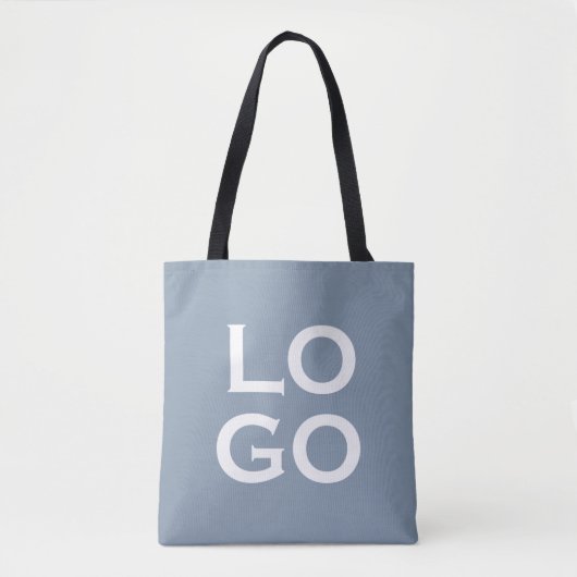 Firmen- oder Geschäftslogo auf staubblau Tasche (Vorderseite)
