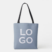 Firmen- oder Geschäftslogo auf staubblau Tasche (Rückseite)