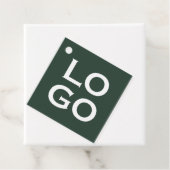 Firmen- oder Geschäftslogo auf Waldgrün Geschenkanhänger (Beispiel)