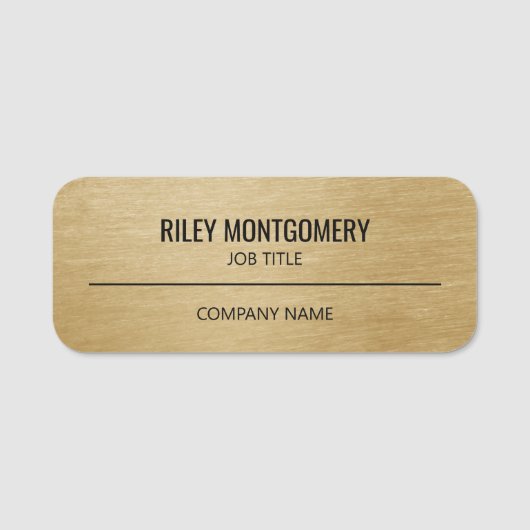 Firmen-Profi-Mitarbeiter-Faux-Gold Namensschild (Vorderseite)