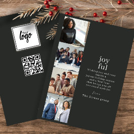 Firmen-Weihnachten Personalisierte 4-Foto-Collage Feiertagskarte