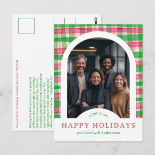 Firmen-Weihnachts-Plaid CUSTOM Arch PHOTO Postkarte