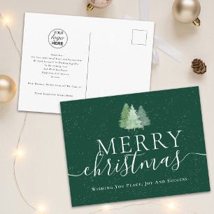 Firmen-Weihnachtsbäume Geschäft Logo Feiertagspostkarte