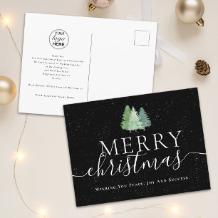 Firmen-Weihnachtsbäume Geschäft Logo Feiertagspostkarte