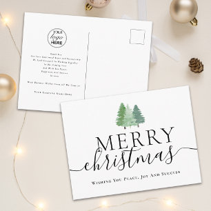 Firmen-Weihnachtsbäume Geschäft Logo Feiertagspostkarte
