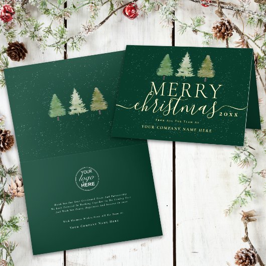 Firmen-Weihnachtsbäume Geschäft Logo Gold