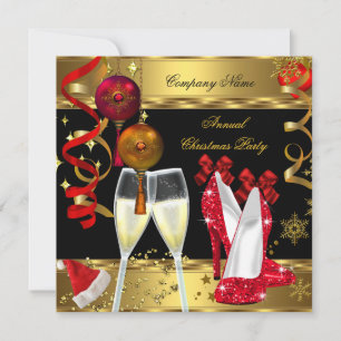 Firmen-Weihnachtsfeier Champagner Absätze Einladung