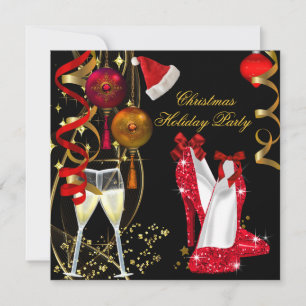 Firmen-Weihnachtsfeier Champagner Einladung