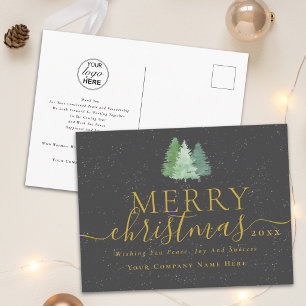 Firmen-Weihnachtsgruß mit Geschäftslogo Feiertagspostkarte