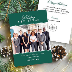 Firmen-Weihnachtsgrüße Grüne Foto Geschäft Feiertagskarte