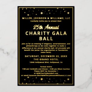 Firmen-Wohltätigkeitsgala-Ball Elegant Schwarz All Folieneinladung
