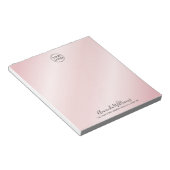 Firmenadresse Rosa mit eigenem Logo und Textname Notizblock (angewinkelt)