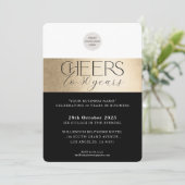 FIRMENANNIVERSARY - elegantes Business-Gold Einladung (Stehend Vorderseite)