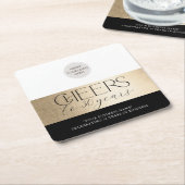 FIRMENANNIVERSARY - elegantes Business-Gold Rechteckiger Pappuntersetzer (angewinkelt)