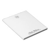 Firmenanschrift mit eigenem Logo und Textname Notizblock (angewinkelt)