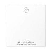 Firmenanschrift mit eigenem Logo und Textname Notizblock (Vorderseite)