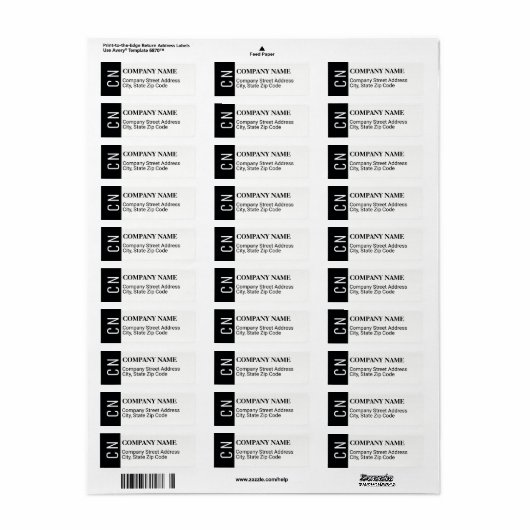 Firmenanschrift mit Namen und Initialen (Vorne)