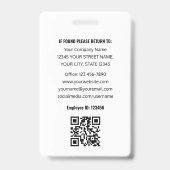 Firmenausweis Logo Mitarbeiter Personal Schwarz Ausweis (Rückseite)