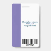 Firmenausweis mit Barcode Ausweis (Rückseite)
