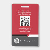 Firmenausweis mit QR-Code in Dunkelgrau für profes Ausweis (Rückseite)
